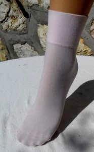 SOQUETTE COTON ROSE PÂLE. - Picture 1 of 2