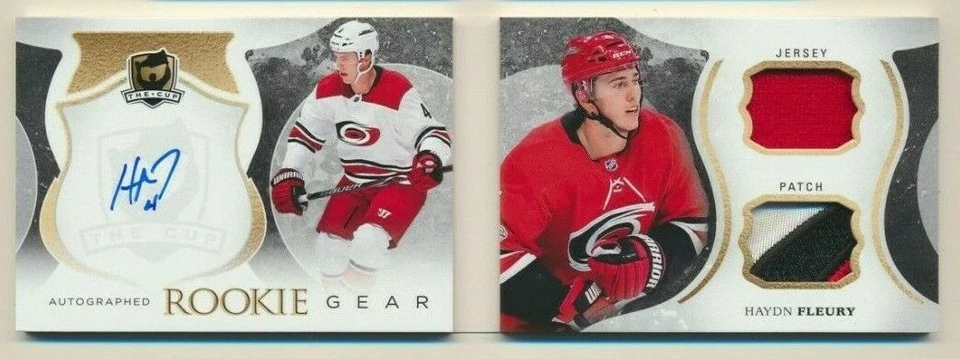 2017-18 The Cup Autographed Rookie Gear Booklet Patch Jersey Haydn Fleury - Image 1 of 2