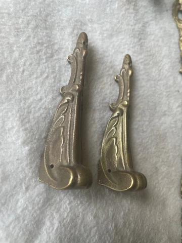 Pair of furniture bronze feet for a secitary desk French Ormolu antique Cover