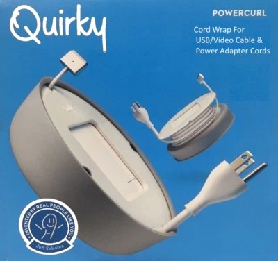 PowerCurl Cord Wrap For USB/Video Cable & Power Adapter Cord Organizer Grey  - Image 1 of 4