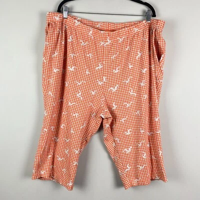 Pantalones cortos Lands End talla 3X naranja a cuadros pájaros gaviota Foto 1 de 4