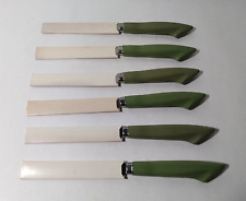 Lot of 100 NOS ROBINSON  Retro MCM Avocado Green Serrated Steak Knives Unused