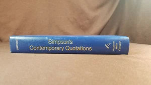 Simpson's Contemporary Quotations by James Simpson Houghton Mifflin 1988 - Imagen 1 de 8