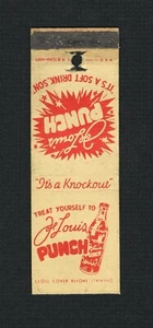 RARE 1930-1940's CHAMPION JOE LOUIS PUNCH soda pop boxing matchbook cover boxer - Picture 1 of 1