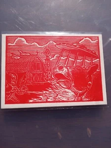 Mars Attacks Occupation Wood Cut Art Card MA-LP 5 - Picture 1 of 2