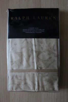 Ralph Lauren Fleur Du Roi Bronceado/Dorado Estándar Falsa NUEVO Foto 1 de 4