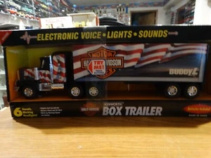 1994 Buddy L Kenworth Electronic Box Trailer Truck Harley Davidson - #5657 - Picture 1 of 7