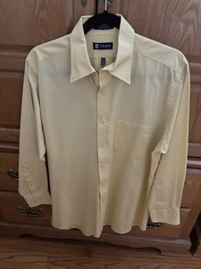 Men’s Chaps Yellow Wrinkle Free 15-15 1/2 32/33 Medium - Picture 1 of 6