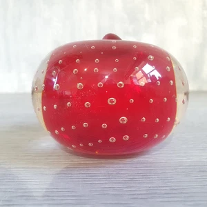 Pisapapeles vintage arte vidrio burbujas controladas de Murano soplado a mano mediados de siglo - Imagen 1 de 5