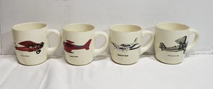 4er Set Vintage Flugzeuge Kaffeetassen Curtiss Robin, Cessna, Stearman, Beechcraft - Bild 1 von 14