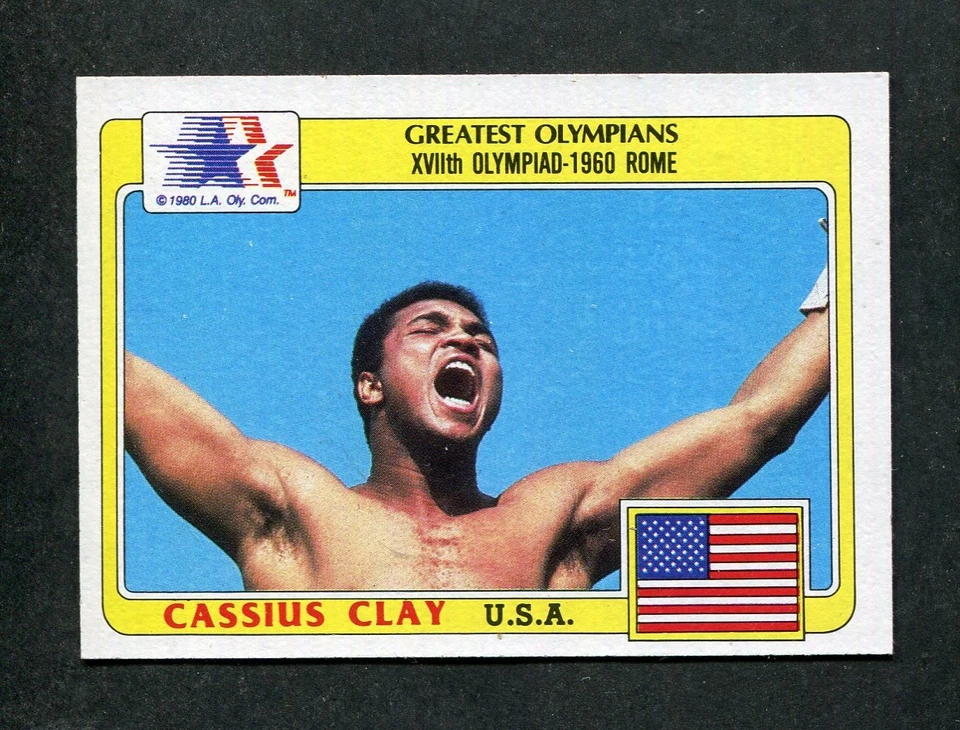 Tarjeta Topps #92 Cassius Clay Juegos Olímpicos de Estados Unidos Los mejores atletas olímpicos de la historia 1983 Foto 1 de 2