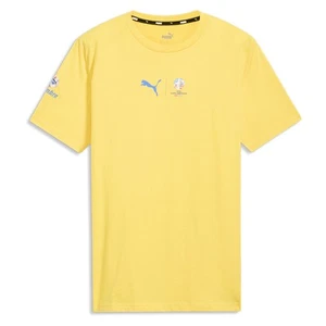 PUMA Conmebol Ca Brazil Crew Neck Short Sleeve T-Shirt Mens Yellow Casual Tops 7 - Picture 1 of 4