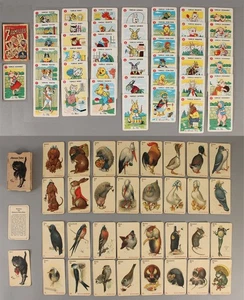 Antico tedesco Schwarzer Peter + airone francese Jeu Des 7 famiglie salotto giochi di carte - Foto 1 di 14