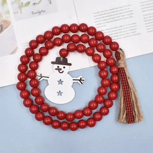 Christmas Wooden Bead Vintage Bead Strand Decorative Bead Bead Garland for - Picture 1 of 7