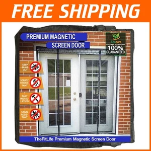 Cortina de pantalla magnética duradera para puertas grandes - No se requieren herramientas, fácil acceso - Imagen 1 de 6