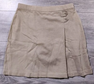 Lands End Skirt Girls 14 Khaki Beige School Uniform Bottoms Knit Skort Kids - Picture 1 of 8