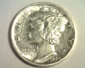 1940-S MONEDA DE DIEZ CENTAVOS DE MERCURIO SOBRE SIN CIRCULAR + AU + MONEDAS BOBS ORIGINALES ENVÍO RÁPIDO 99c - Imagen 1 de 2