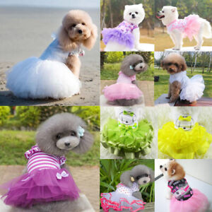 Summer Pet Clothes Puppy Cat Dog Lace Bow Tullle Dress For Small Dog Clothing