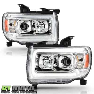 2015-2022 GMC Canyon Chrome LED Tube Upgrade Projector Headlights Set Left+Right - Image 1 of 4