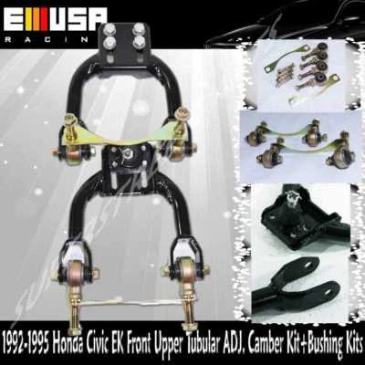 Brazo inclinable superior delantero + buje para 92-95 Honda Civic EX DX LX sedán NEGRO Foto 1 de 4