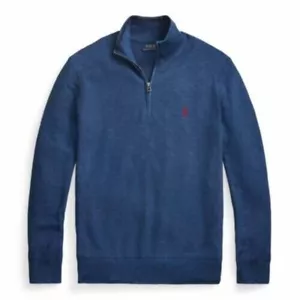 Polo Ralph Lauren Cotton 1/4 Zip Pullover Sweater Rustic Navy Heather XS NWT - Picture 1 of 4