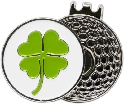 DA VINCI Golf ball marker with magnetic hat clip : Four Leaf Clover (not a shamrock)