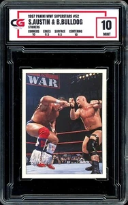 1997 Panini WWF Superstars Sticker ROOKIE #52 Stone Cold Steve Austin ~ CG 10 - Picture 1 of 2