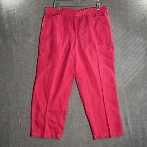Jones New York Pants Womens 12 Hot Pink Linen Tapered Chino Relaxed Barbie