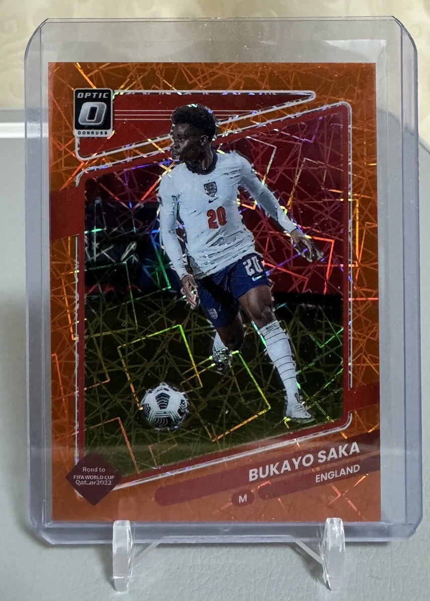 2021-22 Donruss Road To Qatar ENGLAND BUKAYO SAKA OPTIC ORANGE VELOCITY /49 #54