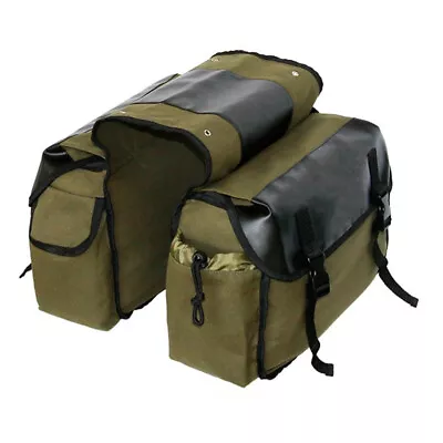 26L Motorcycle Saddle Bag Panniers Box Side Tools Bag Pouch Canvas Waterproof - Image 1 of 4