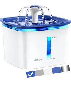 Veken 95oz/2.8L Pet Fountain, Automatic Cat Water Fountain Dog Water Dispense... - Picture 1 of 5