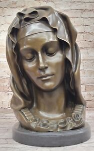 Classic Masterpiece Madonna Della Pieta Bronze Sculpture Handcrafted Artwork