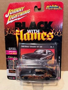 1/64 JOHNNY LIGHTNING BLACK WITH FLAMES 1969 CHEVROLET CHEVELLE SS 396 - Picture 1 of 2