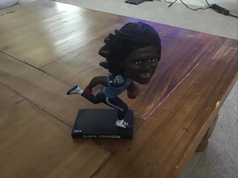 Chris Johnson Bobblehead 2019 Titans Season Ticket Bobblehead ECU GOLD TEETH Cover