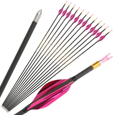 6/12 X 31'' Archery Arrow Pure Carbon SP700-1000 ID4.2mm .001'' .003'' Shooting - Image 1 of 4