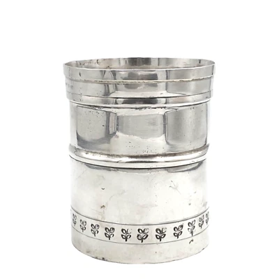 Barattolo portapenne pennelli Brandimarte vintage '60 argento 800 Made in Italy - Immagine 1 di 4