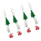  2 paires de boucles d'oreilles de Noël dos pour clous arbre coloré fête