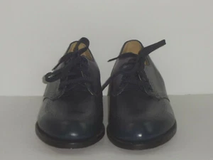 Men's Drew Blue Leather Tie-Up Wingtip Oxford Shoes Sz. 8 E - Picture 1 of 7