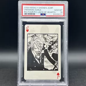 Vinsmoke Sanji Jack of Hearts PSA 10 One Piece 2008 Shonen Jump Playing Card - Picture 1 of 2