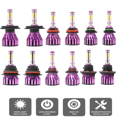 LED Headlight Lamp Bulbs High/Low Dual Beam H13 H4 9007 H11 H9 H8 9006 9005 Foto 1 de 4