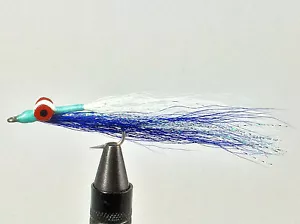 Fly Fishing Flies (Redfish, Trout, Flounder) Clouser Minnow Blue White (6 flies) - Picture 1 of 2