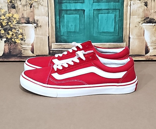 VANS Oldol Skoolers Sn daate skate basse rossehe bianchete stri uom 8 5na donn