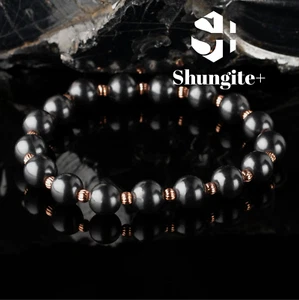 Shungite bracelet with Copper spacers EMF Protection Grounding Healing - Picture 1 of 6