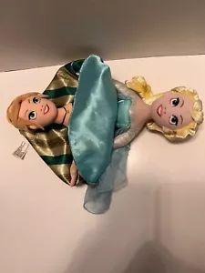 "Disney Parks Frozen Anna Elsa Flip 2 in 1 Topsy Turvy bambola peluche reversibile 15"" - Foto 1 di 6