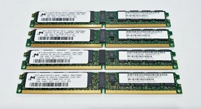 Lot of 4 MT18HVF25672PY-667E1 Micron 2GB PC2-5300 DDR2-667MHz DDR2 VLP RDIMM 240 - Image 1 of 2