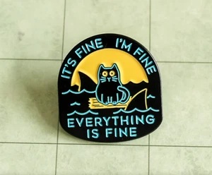 Dungeons and Dragons DnD Gift It's Fine I'm Fine Everything's Fine Sea Cat Insignia - Imagen 1 de 3