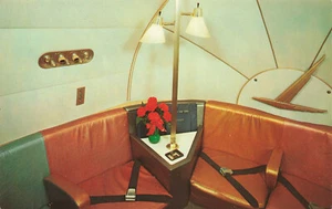 Alaska Airlines Golden Nugget Service Lounge Passenger Cabin Postcard - Picture 1 of 2
