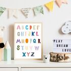 Kids Rainbow Alphabet Print Nursery Playroom Bedroom Cute Scandi print, ABC 257