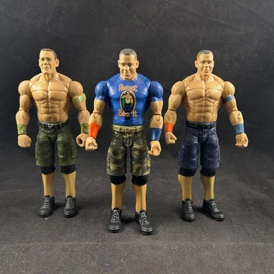 LOTE DE 3 FIGURAS DE ACCIÓN DE JUGUETE JOHN CENA WWE MATTEL - SERIE BÁSICA 82 85 NUNCA TE RINDAS Foto 1 de 4