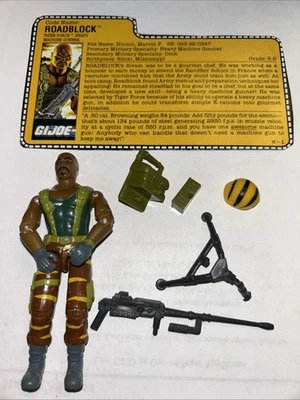Roadblock V3 Tiger Force Complete G.I. Figura de acción Joe 1988 Hasbro Vintage SL Foto 1 de 3